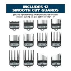 Secure-Snap Hair Clipper Attachment Guard Set (1/16” To 1”), Metal 11 Secure-Snap Hair Clipper Attachment Guard Set (1/16” To 1”), Metal -Wahl Usa Store 03291 200 replacement attachment guards with organizer. pt04