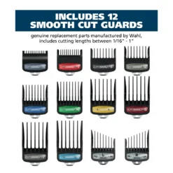 Secure-Snap Hair Clipper Attachment Guard Set (1/16” To 1”), Color Metal 11 Secure-Snap Hair Clipper Attachment Guard Set (1/16” To 1”), Color Metal -Wahl Usa Store 03291 300 elite guards with organizer.pt04