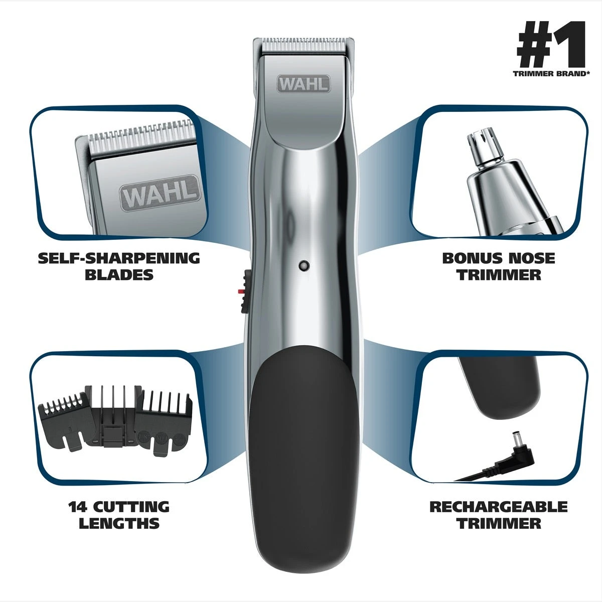 Groomsman Beard & Nose Cordless Rechargeable Trimmer 3 Groomsman Beard & Nose Cordless Rechargeable Trimmer - Image 3