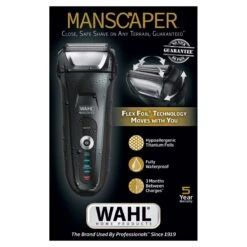 Manscaper Lithium-Ion Cordless Rechargable Foil Shaver 19 Manscaper Lithium-Ion Cordless Rechargable Foil Shaver -Wahl Usa Store 07074 manscaper shaver.front