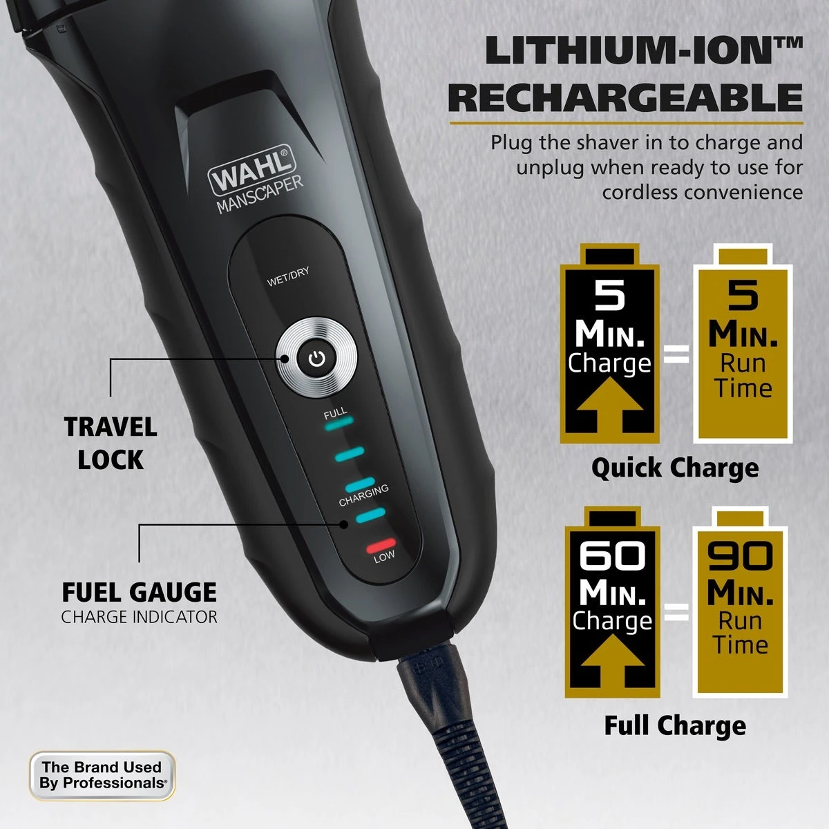 Manscaper Lithium-Ion Cordless Rechargable Foil Shaver 8 Manscaper Lithium-Ion Cordless Rechargable Foil Shaver - Image 8