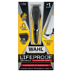 Lifeproof Lithium Ion Wet/Dry Cordless Rechargeable Trimmer -Wahl Usa Store 09899 lifeproof trimmer.front