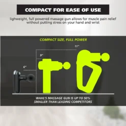 Intense Relief Rechargeable Cordless Percussion Massage Gun -Wahl Usa Store 3024569 intense relief therapeutic percussion massager.pt06