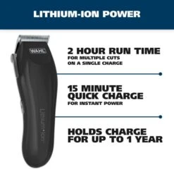 Lithium Ion Cordless Rechargeable Haircutting Clipper Kit -Wahl Usa Store 79608 lithium ion cord cordless.pt03
