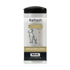 Refresh Large Dog Wipes - Coconut Lime Verbena -Wahl Usa Store 820017 refresh cleaning wipes coconut lime verbena front web hero
