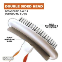 2 In 1 Double Row Rake With Shedding Blade -Wahl Usa Store 858424 dual sided rake.pt02